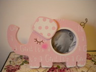Elephant picture frame pink.