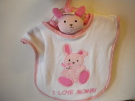 Bib and Rattle Pink.