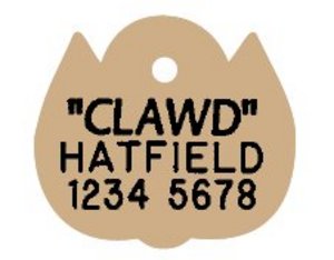Brass Cat Shape Pet Tag