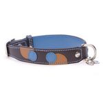 Hamish McBeth leather collar (Monty Brown/Turquoise))