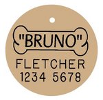 Brass Round Pet Tag