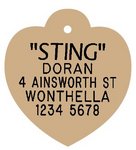 Brass Heart Pet Tag