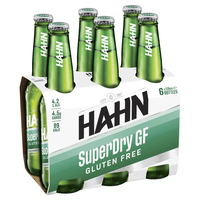 HAHN SUPER DRY 4.2% GLUTEN FREE 6 PACK STUBBIES