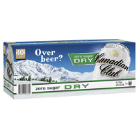 CANADIAN CLUB ZERO SUGAR and DRY CAN 10 PACKS 375ML CANS