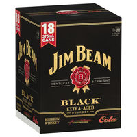 JIM BEAM BLACK and COLA 18 PACK CANS 375ML