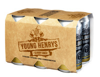 YOUNG HENRYS 4.6% CLOUDY CIDER 6 PACK x 375ML TINNIES CARTON