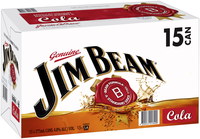 JIM BEAM and COLA CAN 15PK 375ML