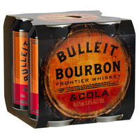 BULLEIT and COLA 6.0% 4 x 375ml CANS