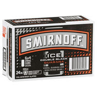 SMIRNOFF DOUBLE BLACK ICE GUARANA 24 x 250ml CANS