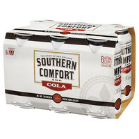 SOUTHERN COMFORT and COLA 6 x 375ML CANS