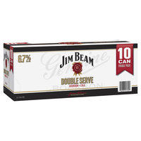 JIM BEAM DOUBLE SERVE WHITE 10 PACKS 375ML CANS