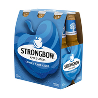 STRONGBOW LOWER CARB APPLE CIDER 6 x 355ML STUBBIES