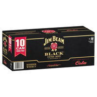 JIM BEAM BLACK and COLA CANS 10PK 375ML