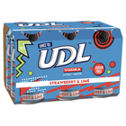 UDL ZERO SUGAR STRAWBERRY and LIME 6 PACK x 375ML CANS