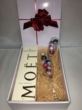 MOET CHANDON N/V GIFT BOX WITH 2 FLUTES and CHOCOLATES