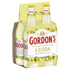 GORDONS SICILIAN LEMON GIN and SODA 4 x 330ML STUBBIES