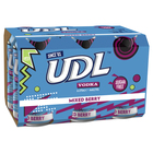 UDL SUGAR FREE MIXED BERRY 6 PACK CANS 375ML