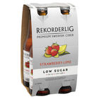 REKORDERLIG LOW SUGAR STRAWBERRY and LIME CIDER 4 x 330ml STUBBIES