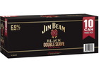 JIM BEAM DOUBLE SERVE BLACK 10 PACKS 375ML CANS