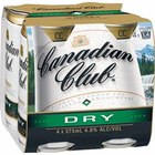 CANADIAN CLUB and DRY 4 X 375ML CANS