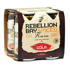 REBELLION BAY SPICED RUM 6% COLA 4 x 75ML CANS