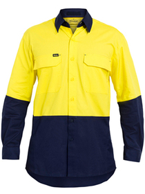 'Bisley Workwear' Two Tone Hi Vis X Airflow Ripstop Long Sleeve Shirt