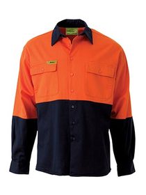 'Bisley Workwear' Mens Insect Protection Two Tone HiVis Shirt
