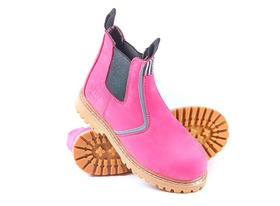 'She Wear' She Will Womens Safety Work Boot with Water Resistant Upper (Pull On Style) - Pink