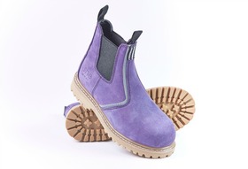 'She Wear' She Will Womens Safety Work Boot  (Pull On Style) - Purple