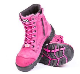 'She Wear' She Achieves Womens Zipped Lace Up Safety Work Boot with Water Resistant Upper