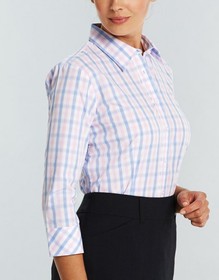 'Gloweave' Ladies Soft Tonal Check Long Sleeve Shirt