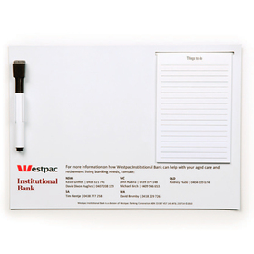 'High Caliber' A4 Magnetic Whiteboard with Notepad