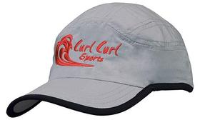 'Headwear Professionals' Microfibre Sports Cap with Trim on Edge of Crown and Peak