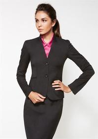 'Biz Corporate' Cool Stretch Plain Ladies Short Jacket with Reverse Lapel