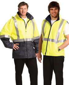 'Winning Spirit' Adults HiVis 3 in 1 Jacket Combined Set J-WS-SW18A and V-WS-SW19A with 3M Reflective Tape