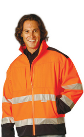 'Winning Spirit' HiVis Two Tone Soft Shell Safety Jacket with Reflective Tape