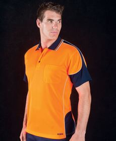 'JB' Hi Vis (Day Only) Short Sleeve Contrast Piping Polo