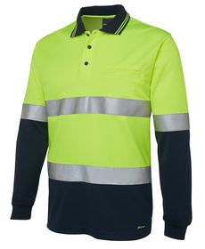 'JB' Hi Vis (Day and Night) Traditional Long Sleeve Polo