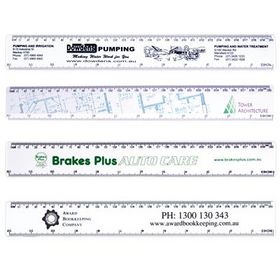 'Logo-Line' White 30cm Premium Plastic Ruler