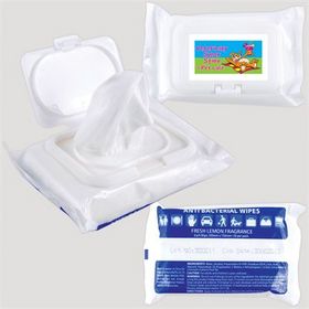 'Logo-Line' Anti Bacterial Wipes in Pouch