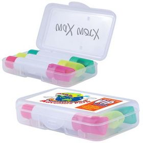 'Logo-Line' Set of 3 Wax Highlight Markers in Clear Case