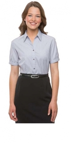 'City Collection' Ladies Cap Sleeve Shadow Stripe Shirt