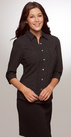 'City Collection' Ladies ¾ Sleeve City Stretch Spot Shirt