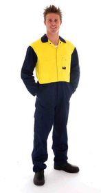 'DNC' HiVis Two Tone Lightweight Cotton Coverall