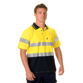 'DNC' HiVis Cool Breeze Short Sleeve Cotton Jersey Polo with 3M Reflective Tape