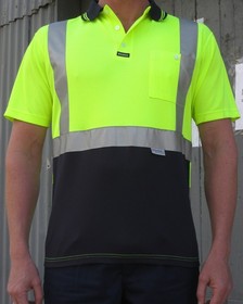 'Visitec Workwear' Original Short Sleeve Microfibre Polo with 3M Reflective Tape