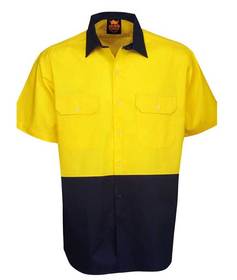 'Aussie Kings' Hi-Vis Koolsmart Short Sleeve Cotton Shirt