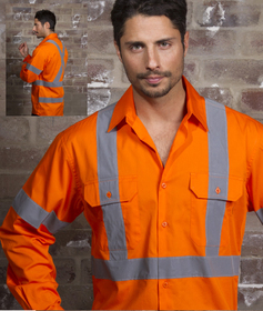 'Aussie Kings' Hi-Vis Newport Kool Smart Long Sleeve Shirt with Reflective Tape