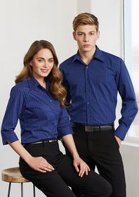 'Biz Collection' Mens Manhattan Stripe Long Sleeve Shirt