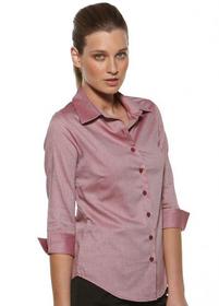 'Corporate Reflection' Ladies Box Weave  Sleeve Tailored Blouse